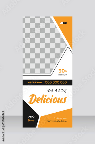 Food Roll-up banner stand template Design 