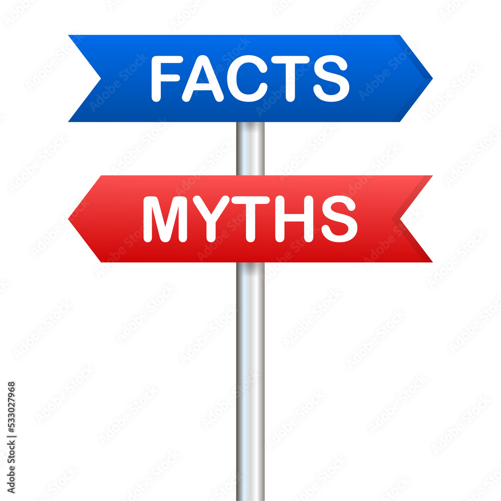 Myths facts. Facts, great design for any purposes.  stock illustration.
