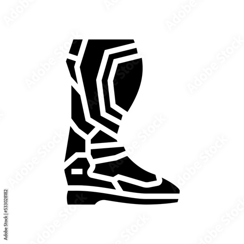 boots motorcycle glyph icon vector. boots motorcycle sign. isolated symbol illustration