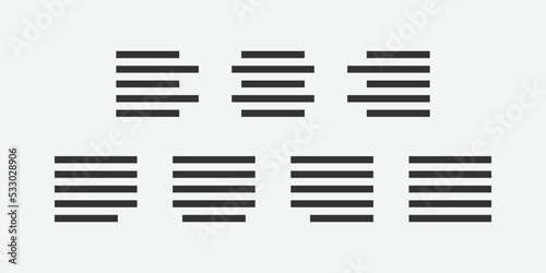 Text align vector icon. Paragraph alignment icon symbol. Align vector illustration on isolated background. Text align sign for mobile concept and web design