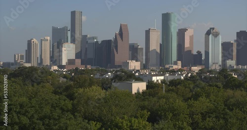 This video is about an aerial of buildings in downtown Houston and surrounding landscape photo