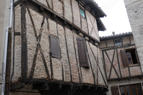 old shutters on historic houses in France