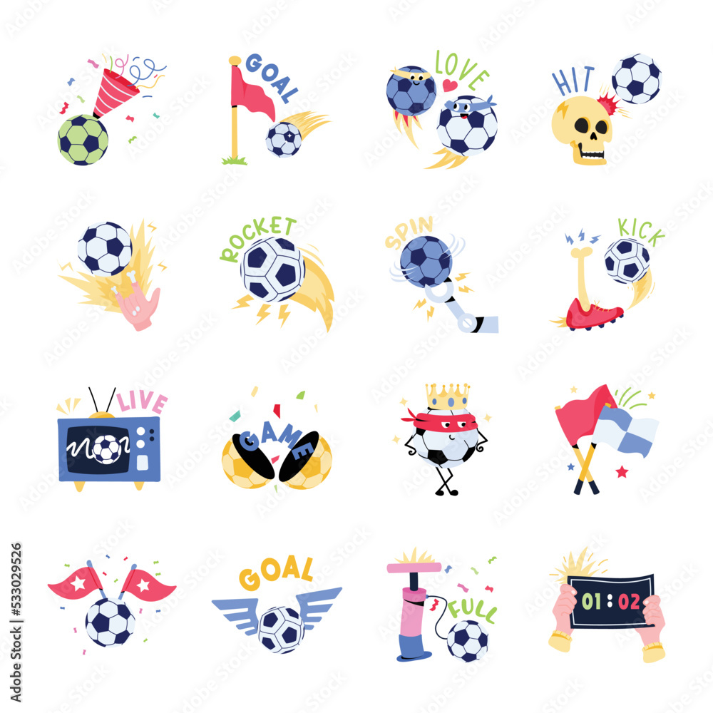 Flat Stickers of Football Game
Flat Stickers of Football Game