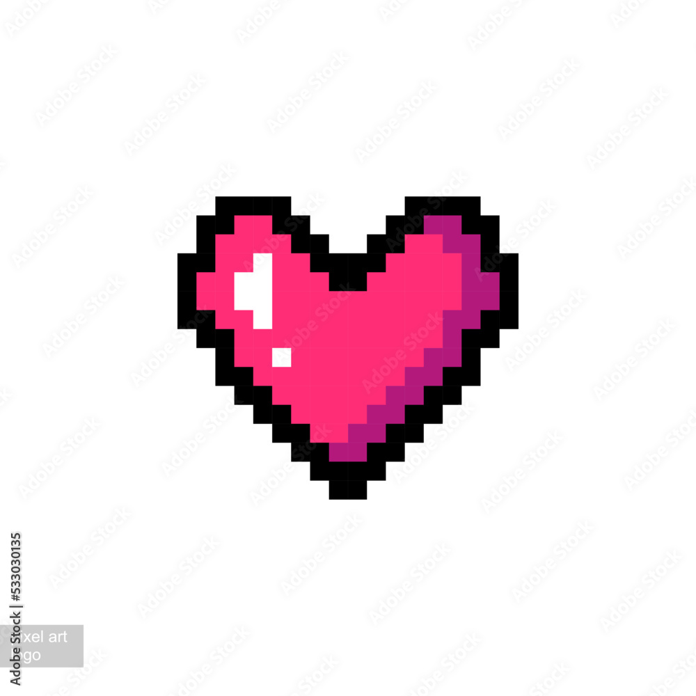 pixel art heart icon pixel art heart icon