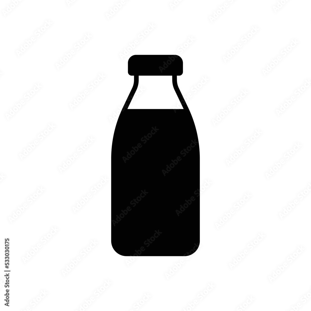 milk bottle icon vector design simple and clean