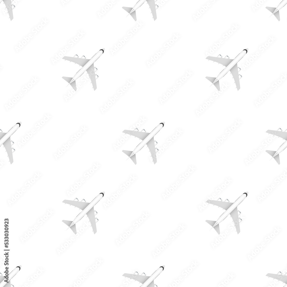 White airplane pattern on a white background. stock illustration. White airplane pattern on a white background. stock illustration.