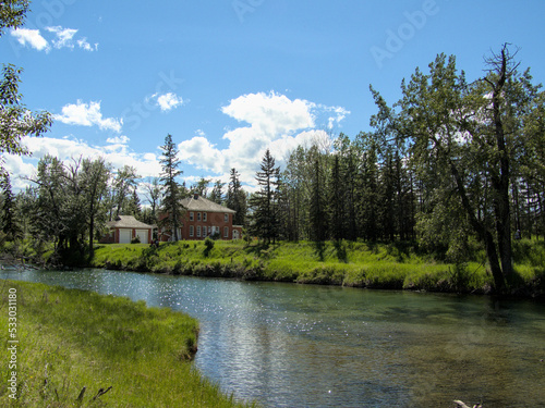 Landscape with river and trees, Inglewood Bird Sanctuary, Calgary, Canada