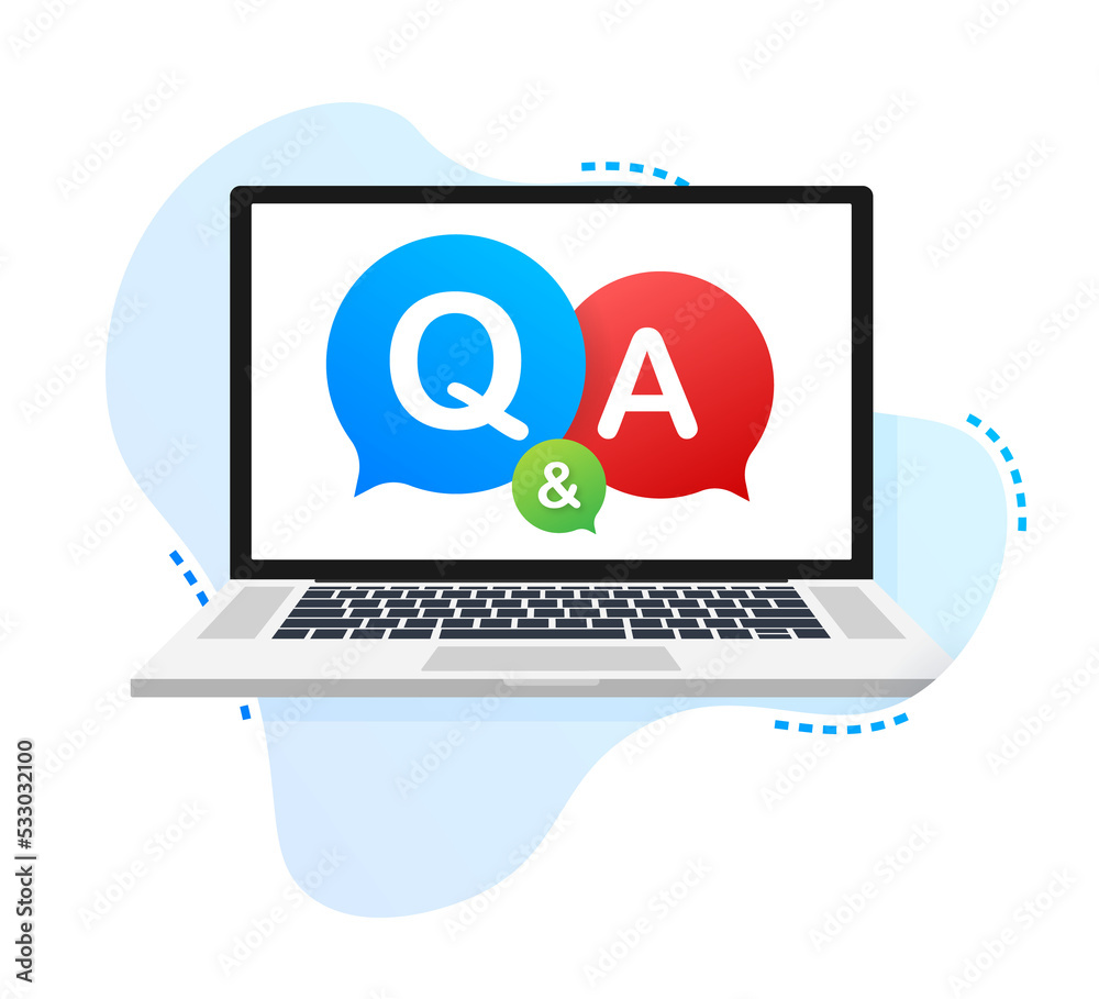 Question and Answer Bubble Chat on white background. stock illustration Question and Answer Bubble Chat on white background. stock illustration