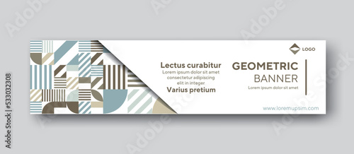 Banner design with geometric concept for your header, cover and linkedin	