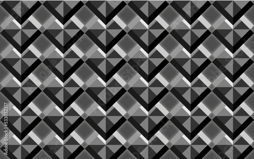 3d seamless geometric pattern background design vector on gray white and black