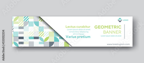 Banner design with geometric concept for your header, cover and linkedin	
