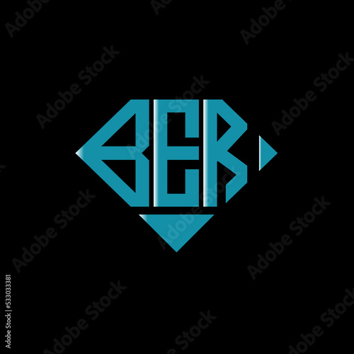 BER letter logo creative design. BER unique design.
