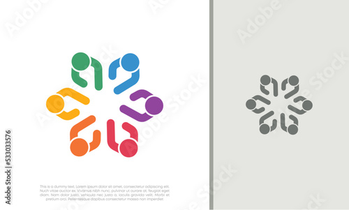 Global Community Logo Icon Elements Template. Community human Logo template vector. Community health care. Abstract Community logo.	