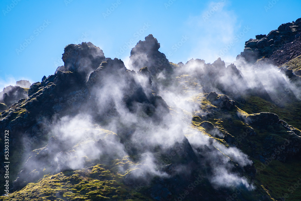 Fototapeta premium Cityscape of Landmannalaugar (Iceland)