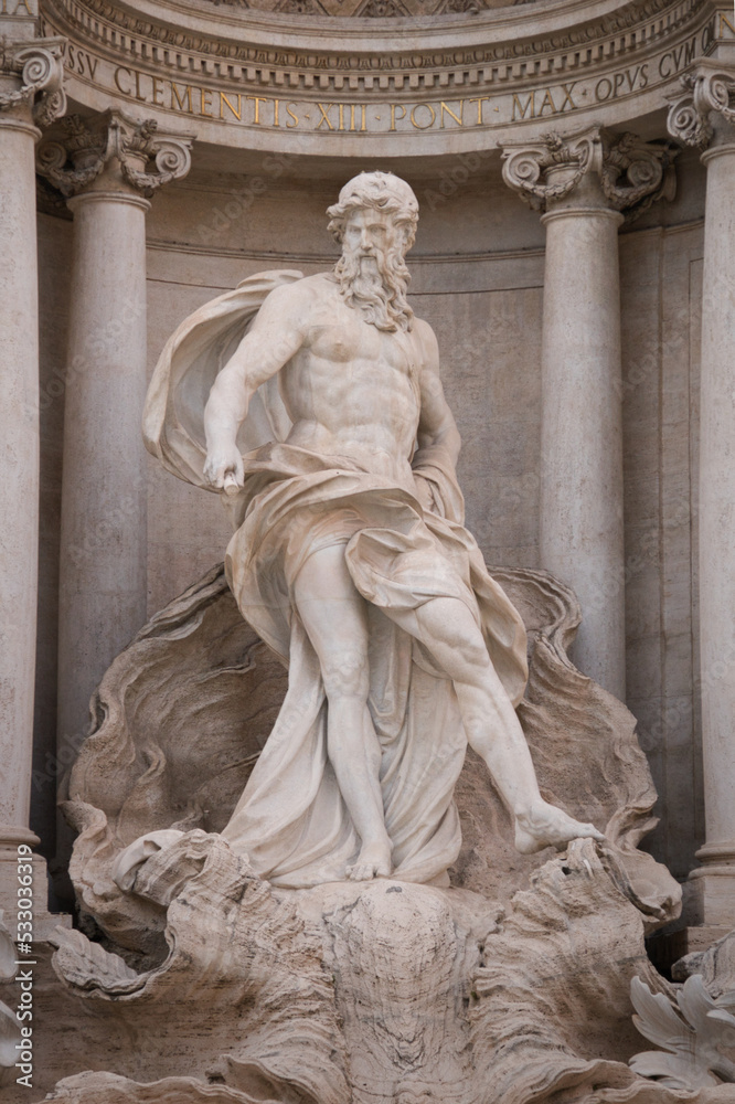 Detalles de la Fontana di Trevi. Roma