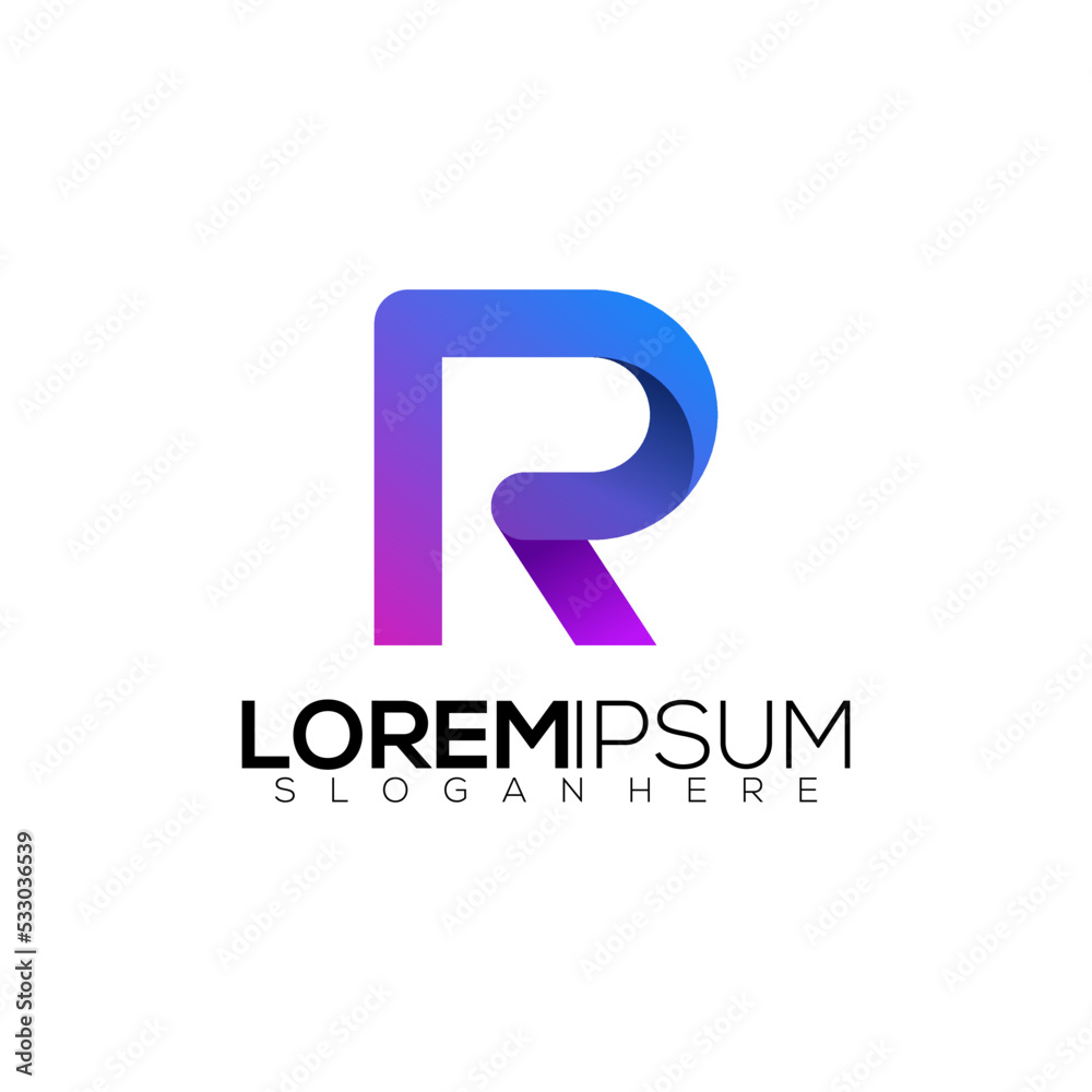 logo letter R modern color gradient logo letter R modern color gradient
