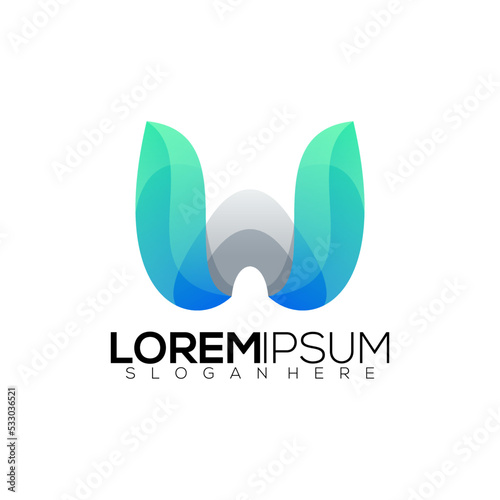letter W modern logo gradient colorful