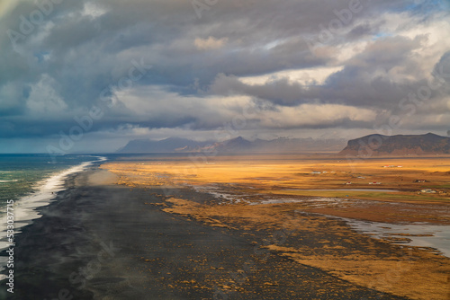 Reynisfjara is a world-famous black-sand beach found on the South Coast of Iceland  just beside the small fishing village of V  k    M  rdal.