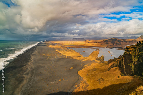 Reynisfjara is a world-famous black-sand beach found on the South Coast of Iceland, just beside the small fishing village of Vík í Mýrdal.