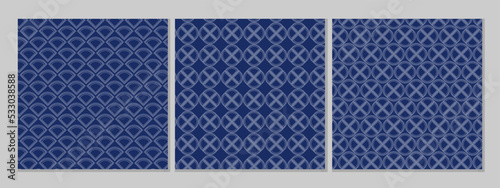 Japanese seamless pattern collection set, Japanese traditional vector art