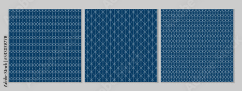 Japanese seamless pattern collection set, Japanese traditional vector art