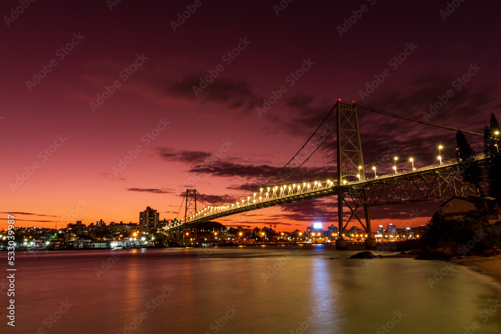 Obraz premium view of the bridge in the city of Florianopolis, Santa Catarina, Brazil