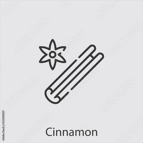 cinnamon  icon vector icon.Editable stroke.linear style sign for use web design and mobile apps,logo.Symbol illustration.Pixel vector graphics - Vector