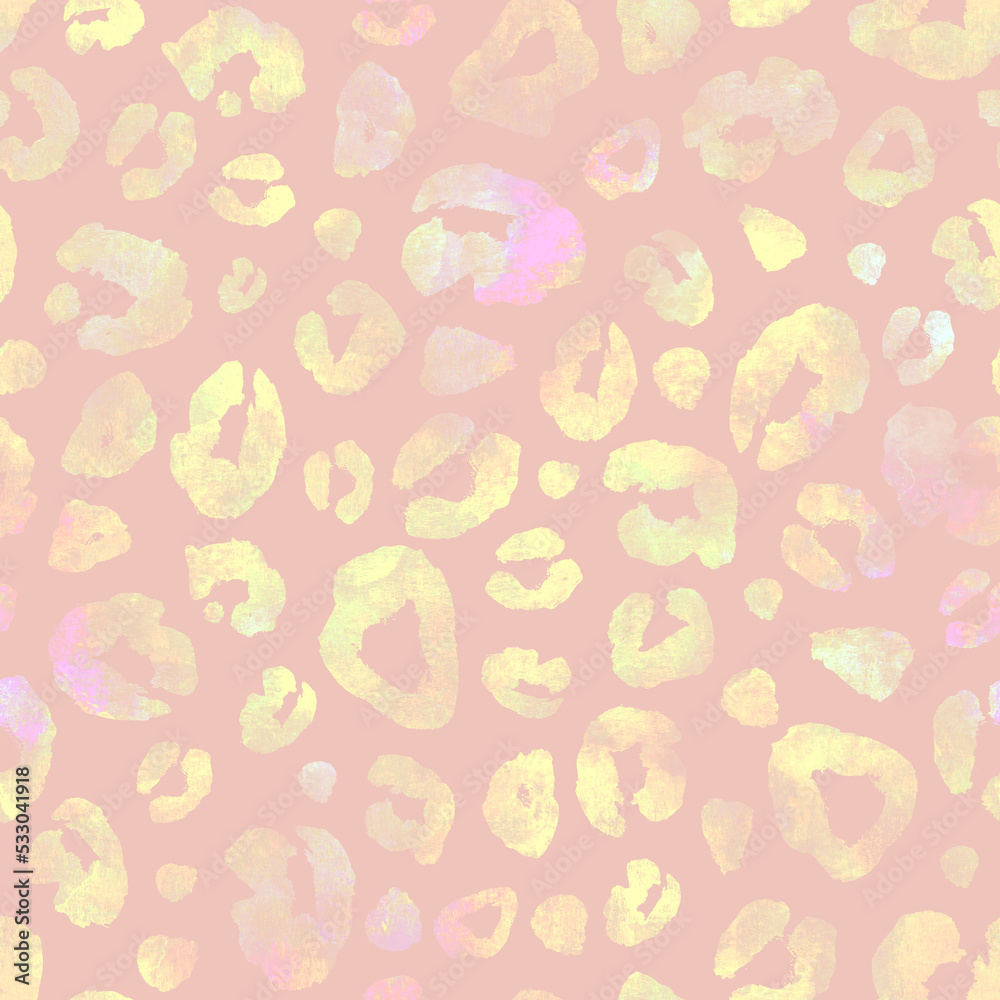 Leopard colorful watercolor seamless background