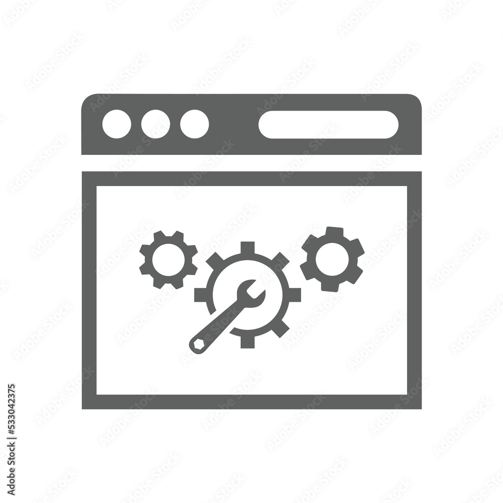 Construction, website, setting, settings icon. Simple gray vector graphics. Construction, website, setting, settings icon. Simple gray vector graphics.