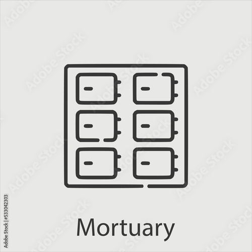 mortuary  icon vector icon.Editable stroke.linear style sign for use web design and mobile apps,logo.Symbol illustration.Pixel vector graphics - Vector