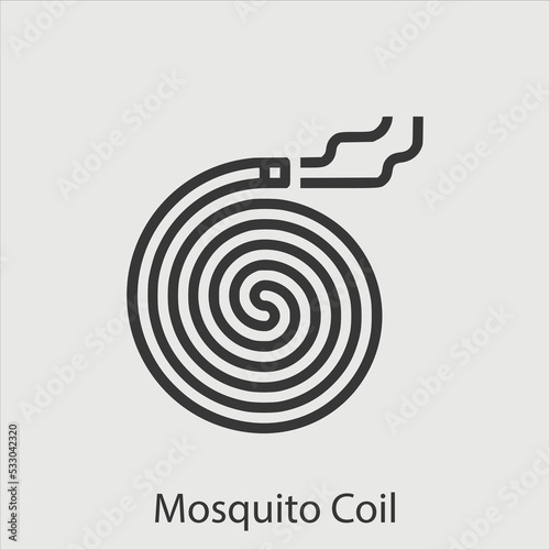 mosquito coil  icon vector icon.Editable stroke.linear style sign for use web design and mobile apps,logo.Symbol illustration.Pixel vector graphics - Vector