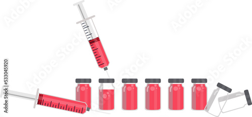 Injection Vaccination concept. Doctor Holding Syringe with Covid vaccine 