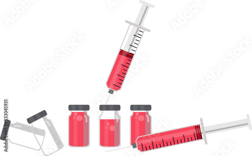 Injection Vaccination concept. Doctor Holding Syringe with Covid vaccine 