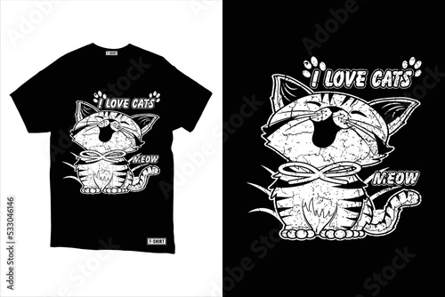 The Cat Monster T-Shirt Design style