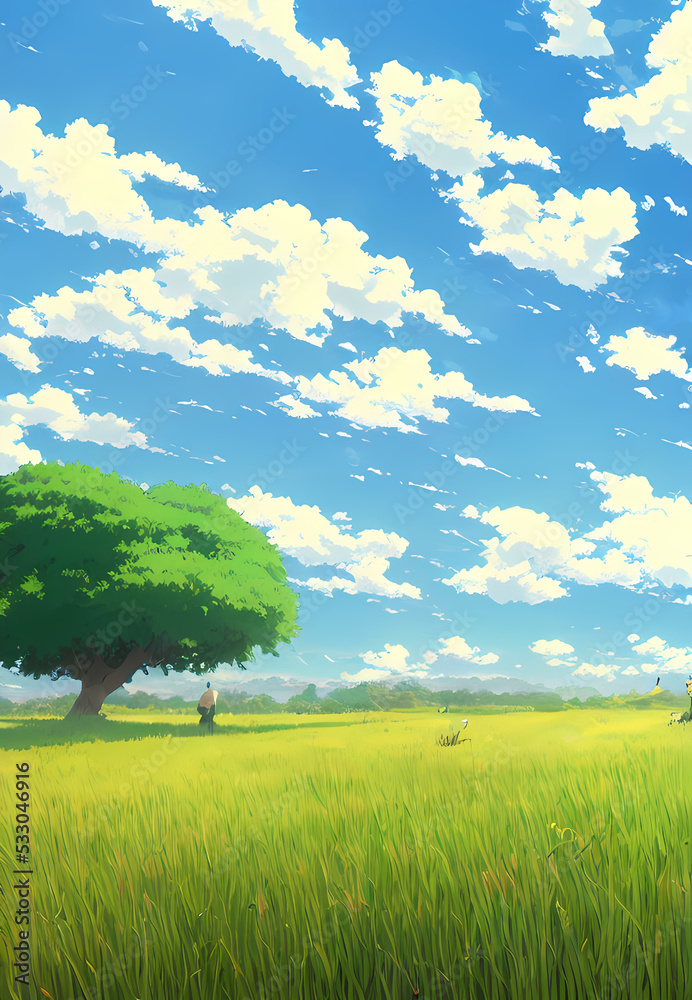 Artwork of grassy summer field Artwork of grassy summer field
