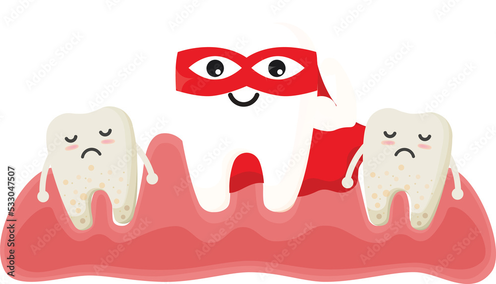 Fototapeta premium Cute tooth characters.