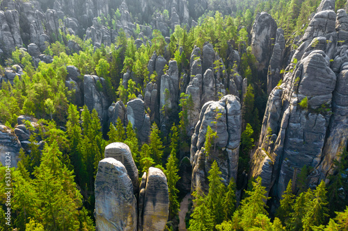 Rock city in the Adrspach Rocks, part of the Adrspach-Teplice Landscape Park in the Czech Republic photo