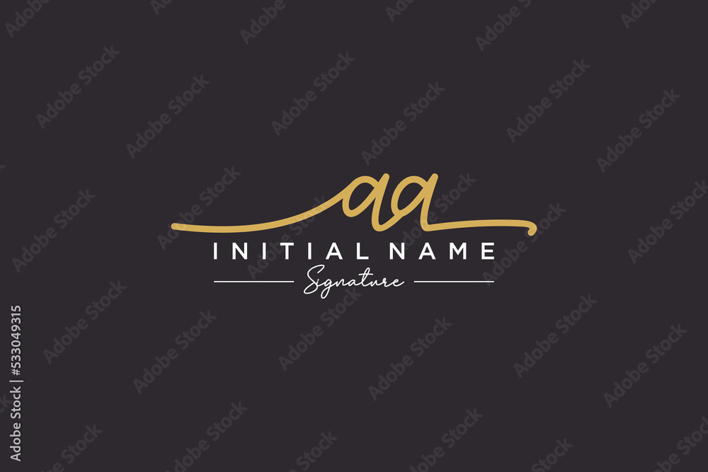 Initial AA signature logo template vector. Hand drawn Calligraphy lettering Vector illustration. Initial AA signature logo template vector. Hand drawn Calligraphy lettering Vector illustration.