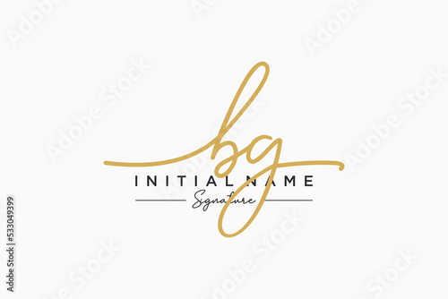 Initial BG signature logo template vector. Hand drawn Calligraphy lettering Vector illustration.