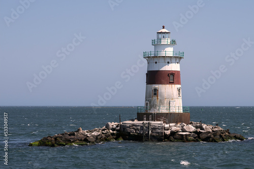 Latimer Reef Lighthouse, a "spark plug" lighthouse located off Fishers Island, Connecticut