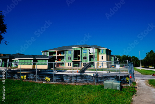 Tampa FL USA - 09 25 2022: an apartment house construction site 