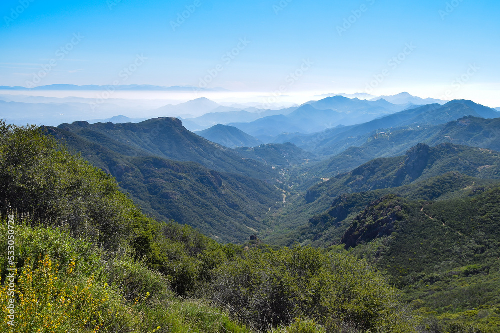 View of Carlisle Canyon from Sandstone Peak, Agoura Hills, Santa Monica Mountains 