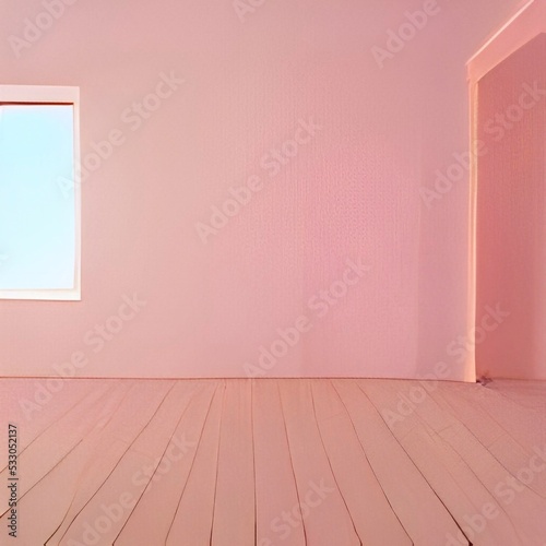 empty pink room with wall