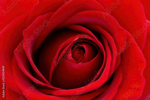 Macro closeup of velvet red rose
