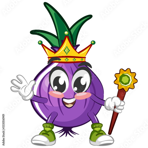 cartoon character vector illustration of king onion photo