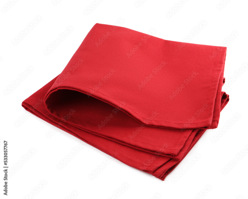 Fabric napkins for table setting on white background Fabric napkins for table setting on white background