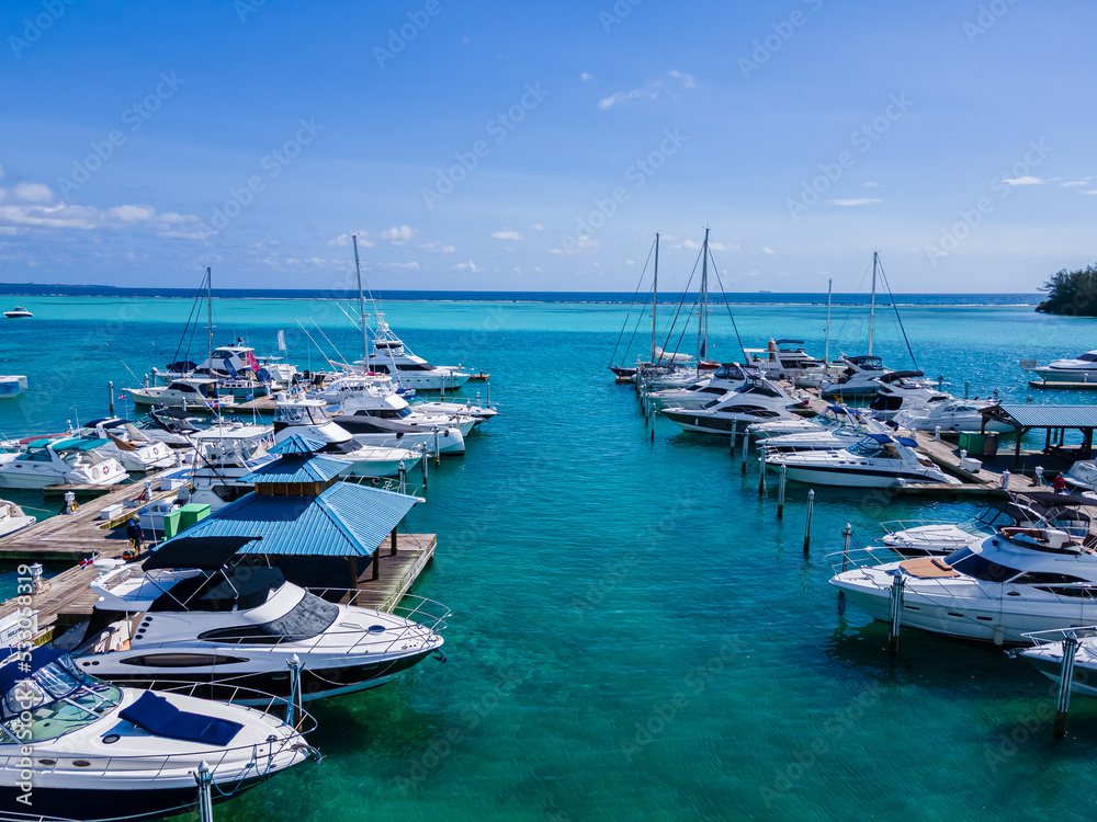 Beautiful aerial view of Boca Chica beach, its turquoise waters, resorts near the Santo Domingo Airport in Dominican Republic Beautiful aerial view of Boca Chica beach, its turquoise waters, resorts near the Santo Domingo Airport in Dominican Republic