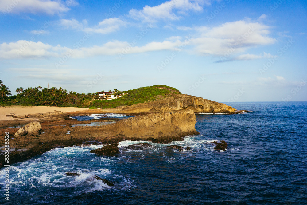 Fototapeta premium view of the sea coast in Arecibo Puerto Rico