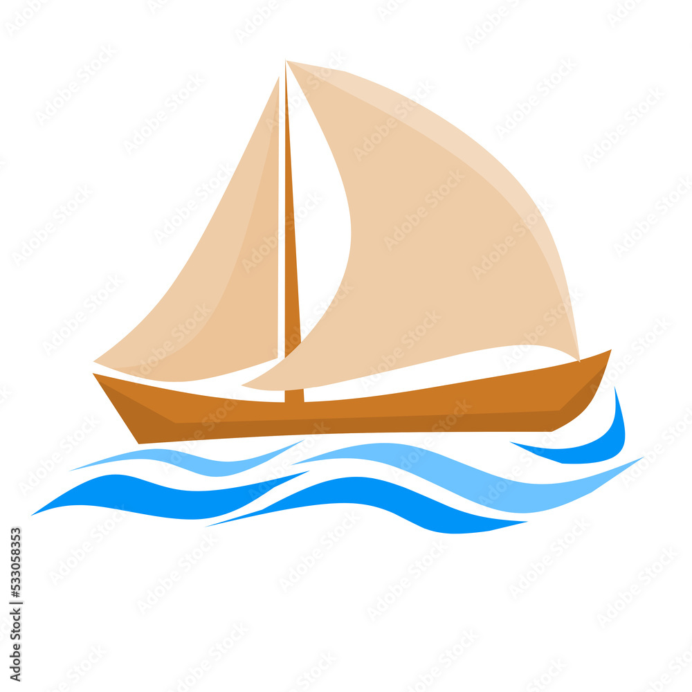 illustration vector Graphic of boat good for symbol  poster columbus day
