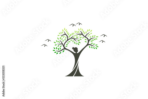 lady tree logo, nature icons